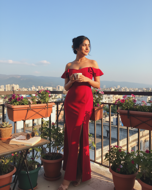 The Cherry Red Sweetheart Gown