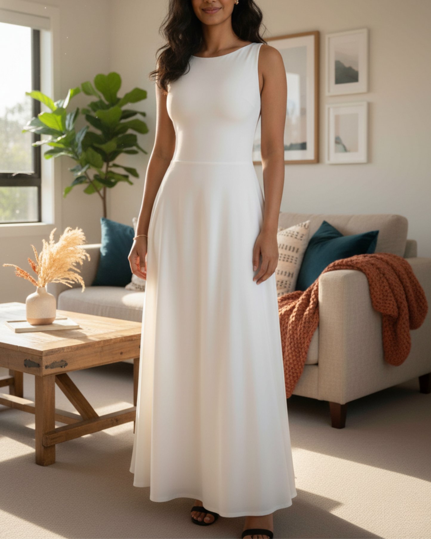 The Flowy Lace-Up Maxi Dress