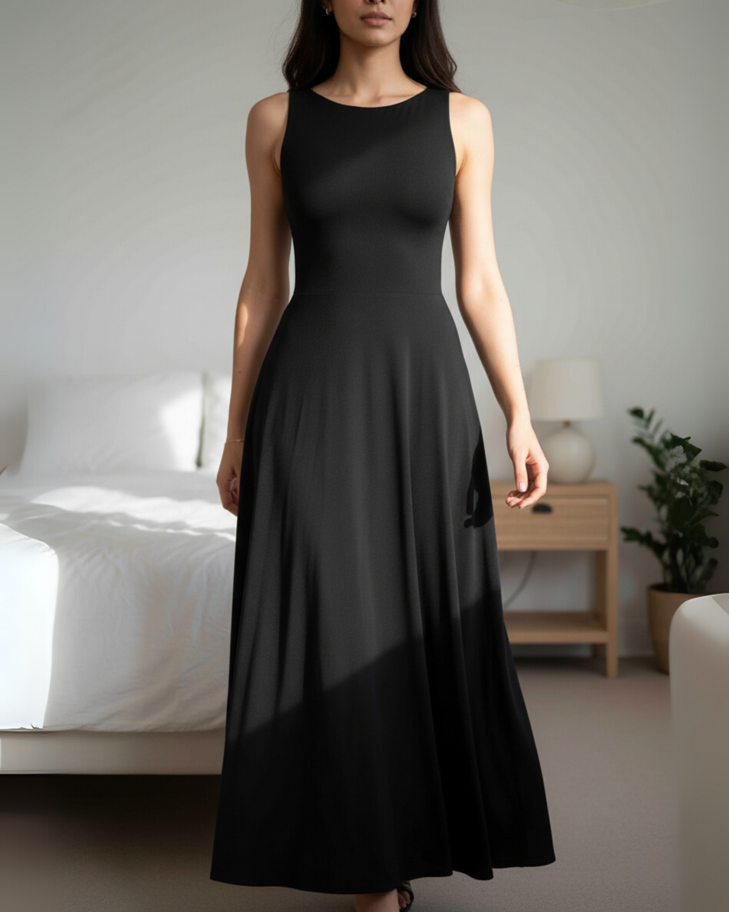 The Flowy Lace-Up Maxi Dress