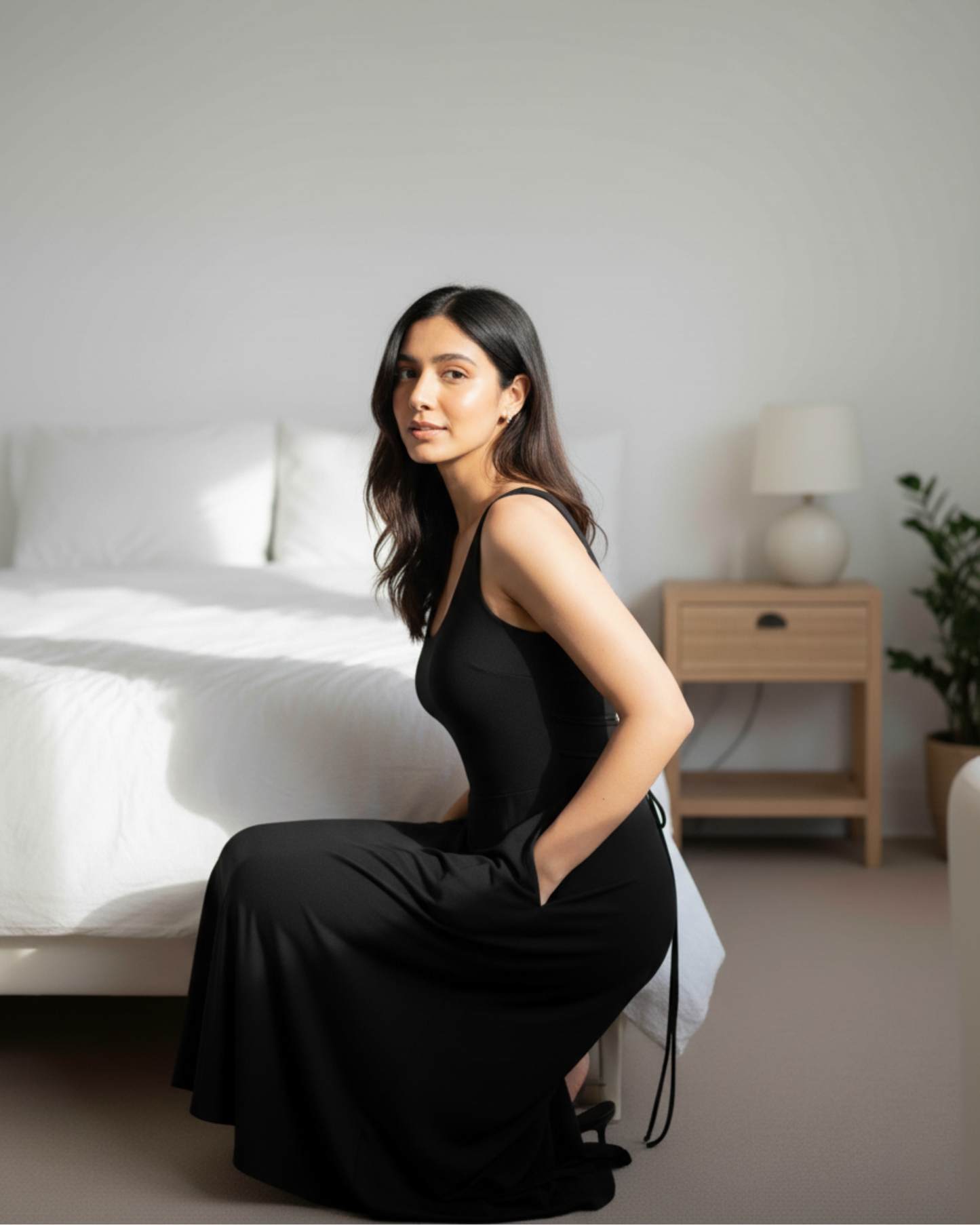 The Flowy Lace-Up Maxi Dress